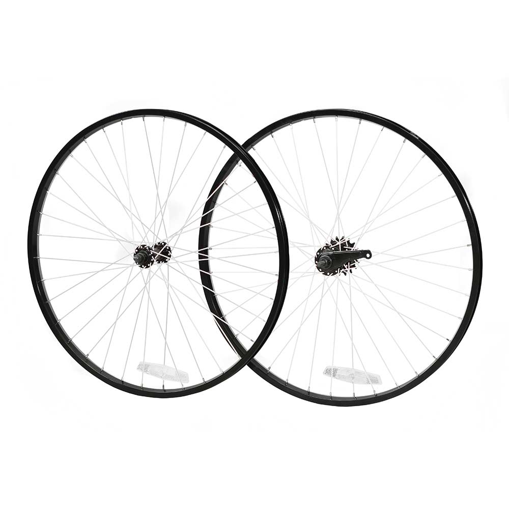 Black bike white discount wheels