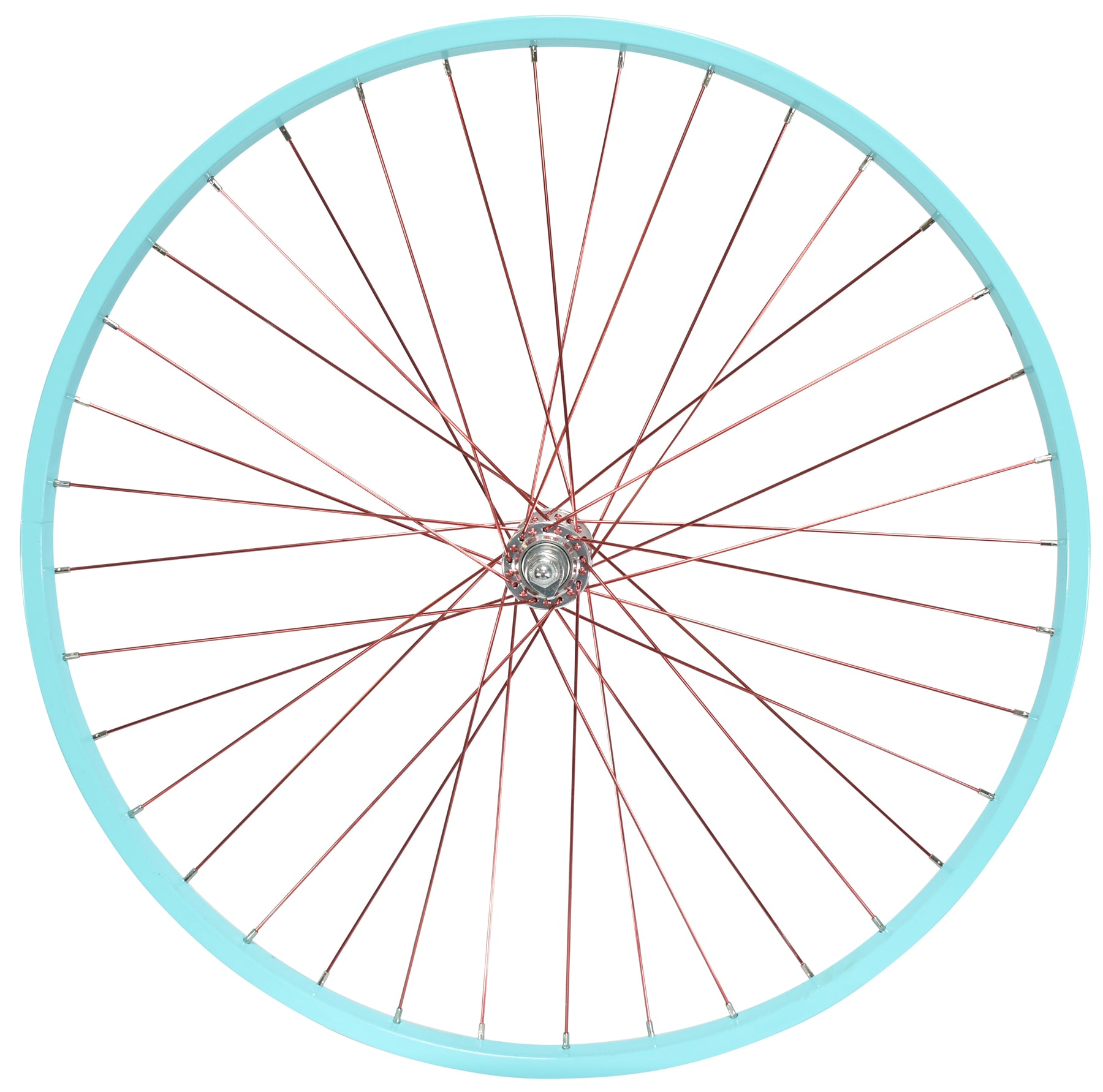 Aqua & Red Bicycle Wheelset