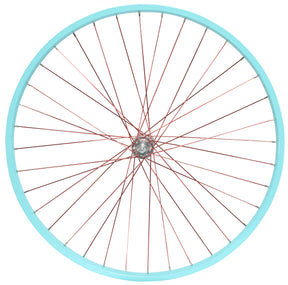 Aqua & Red Bicycle Wheelset