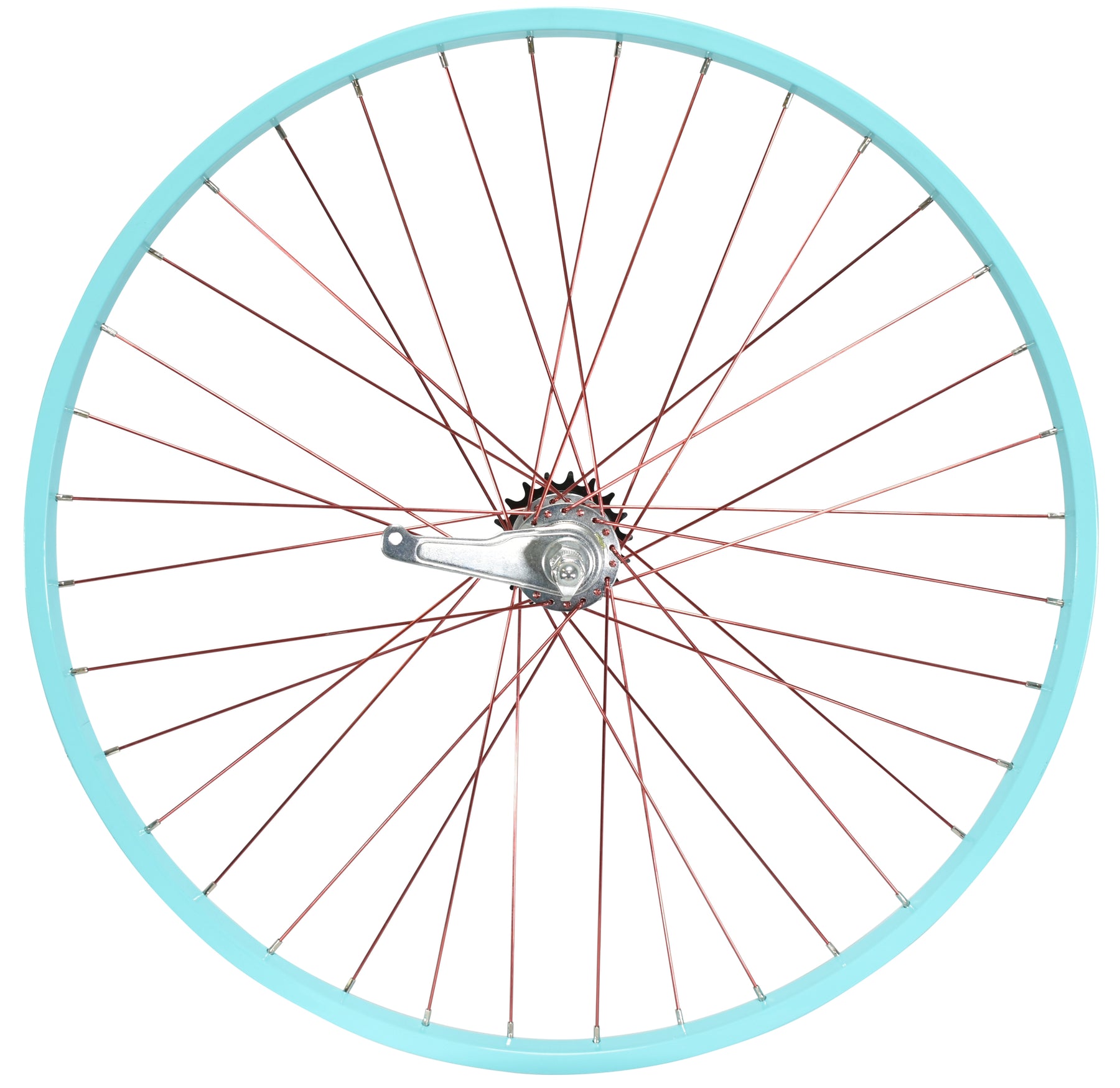 Aqua & Red Bicycle Wheelset