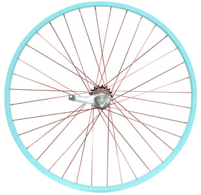 Aqua & Red Bicycle Wheelset